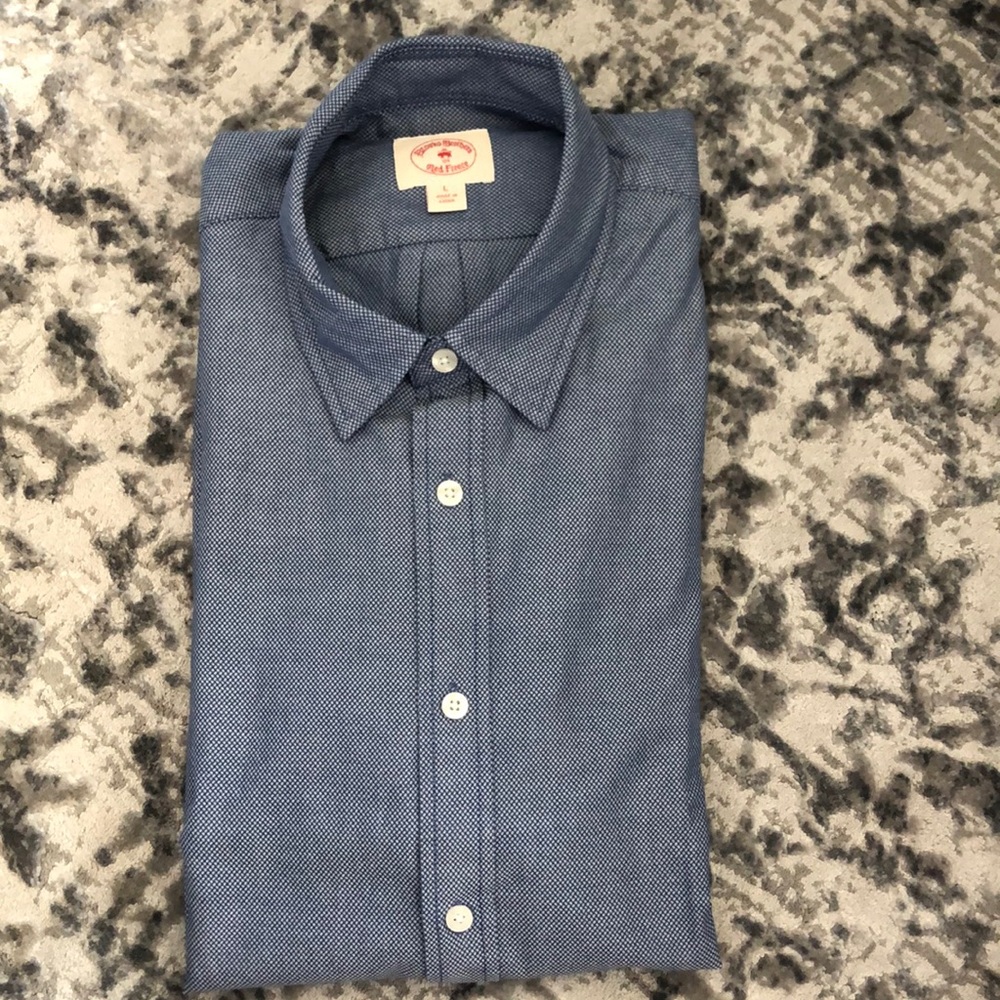 Brooks brother blue button down shirt